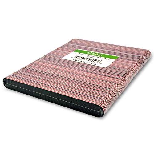 Karlash Professional Double Sided Emery Board 7 Black Nail File 50pcs 100180 Grid